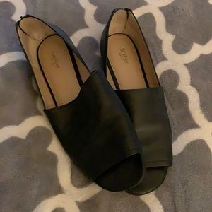 Black Open Toe Flats